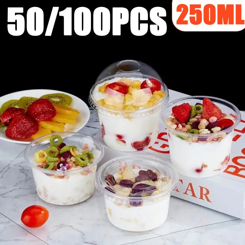 Sauce Dipping Cup - 50/100 Stuks 250 Ml Wegwerp Plastic