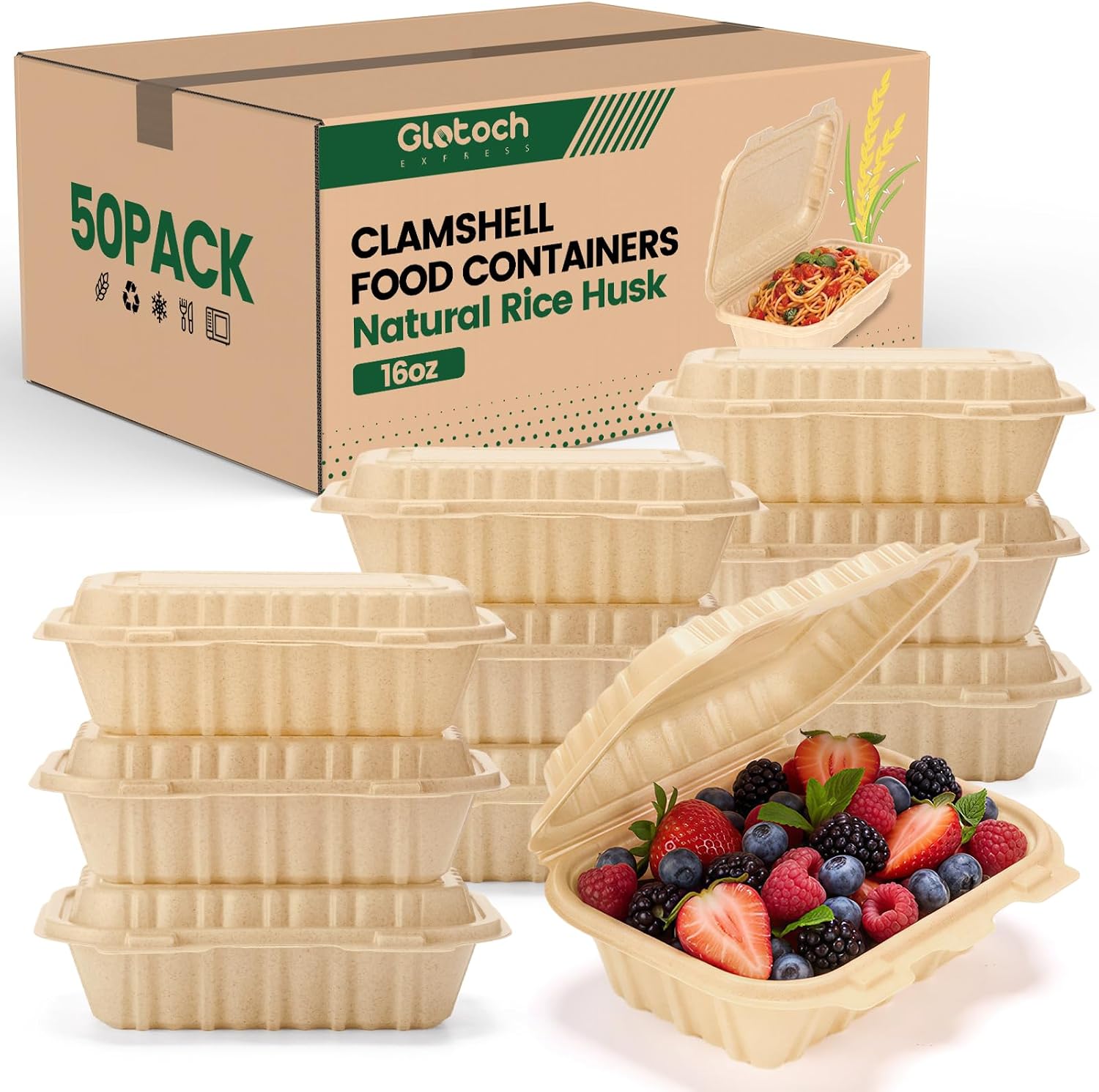 50 stuks 16oz clamshell afhaal - Meal Prep With Rice recensie en prijs